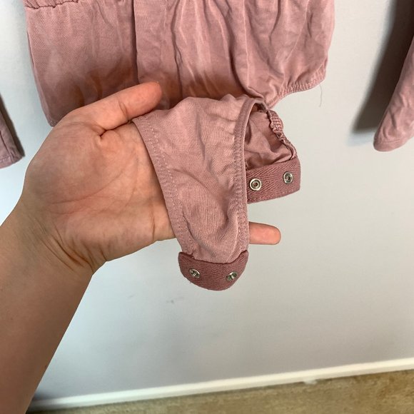 Lulu's | wrap front long sleeve bodysuit medium - Picture 6 of 7